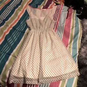 Bershka Bsk White Dolka Dot Dress